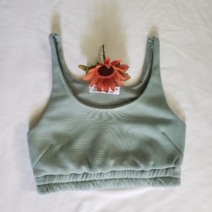 *SOLD*Mint green fleece crop top